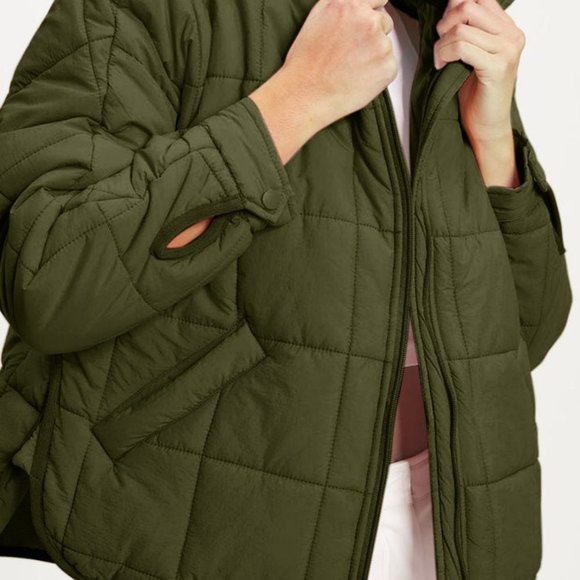 Zip Up Collared Neck Long Sleeve Jacket - Picture 14 of 16